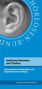 Broschüre "Gehörlose Menschen und Tinnitus"